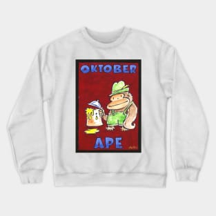 Oktober Ape on Red Crewneck Sweatshirt